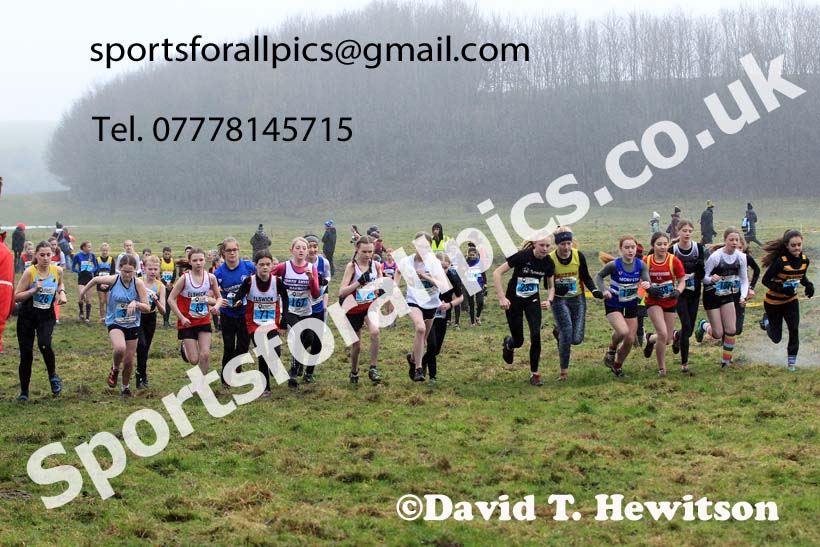 Girls under-13s 2022 North Eastern Harrier League, Thornley Farm, Peterlee, County Durham. Photo: David T. Hewitson/Sports for All Pics